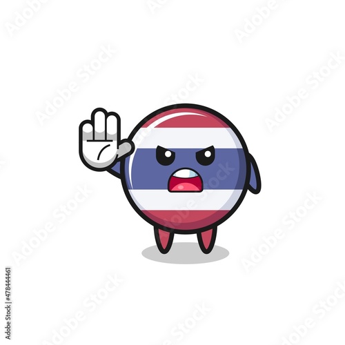 thailand flag character doing stop gesture © heriyusuf
