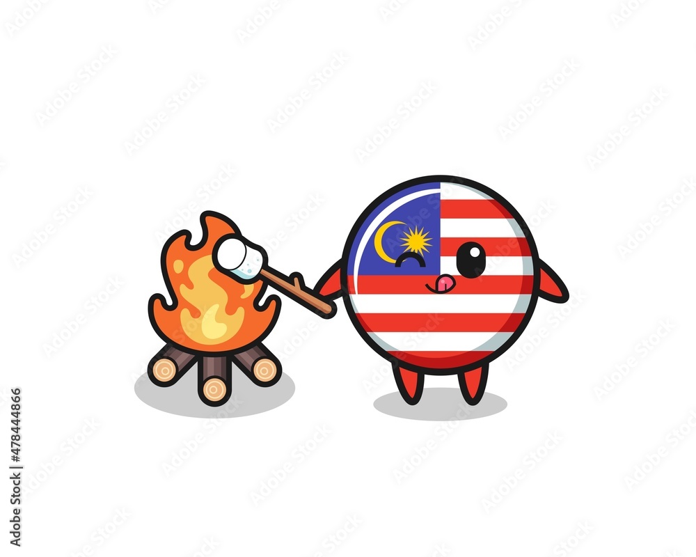 malaysia flag character is burning marshmallow malaysia flag character is burning marshmallow