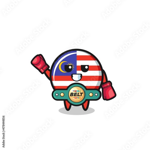 malaysia flag boxer mascot character