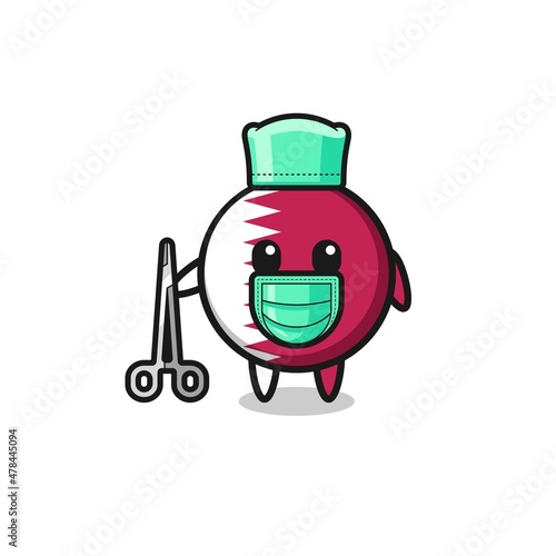 surgeon qatar flag mascot character