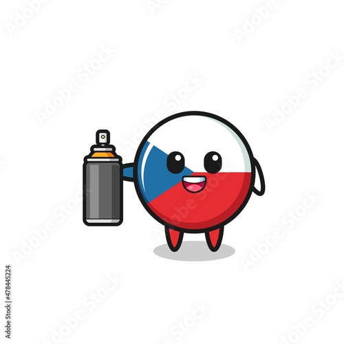 the cute czech flag as a graffiti bomber