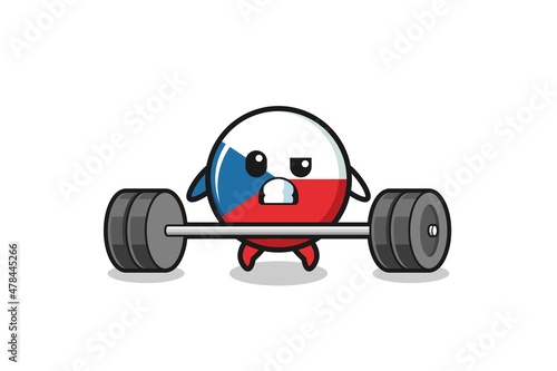 cartoon of czech flag lifting a barbell