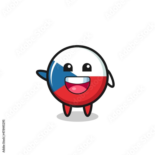 happy czech flag cute mascot character