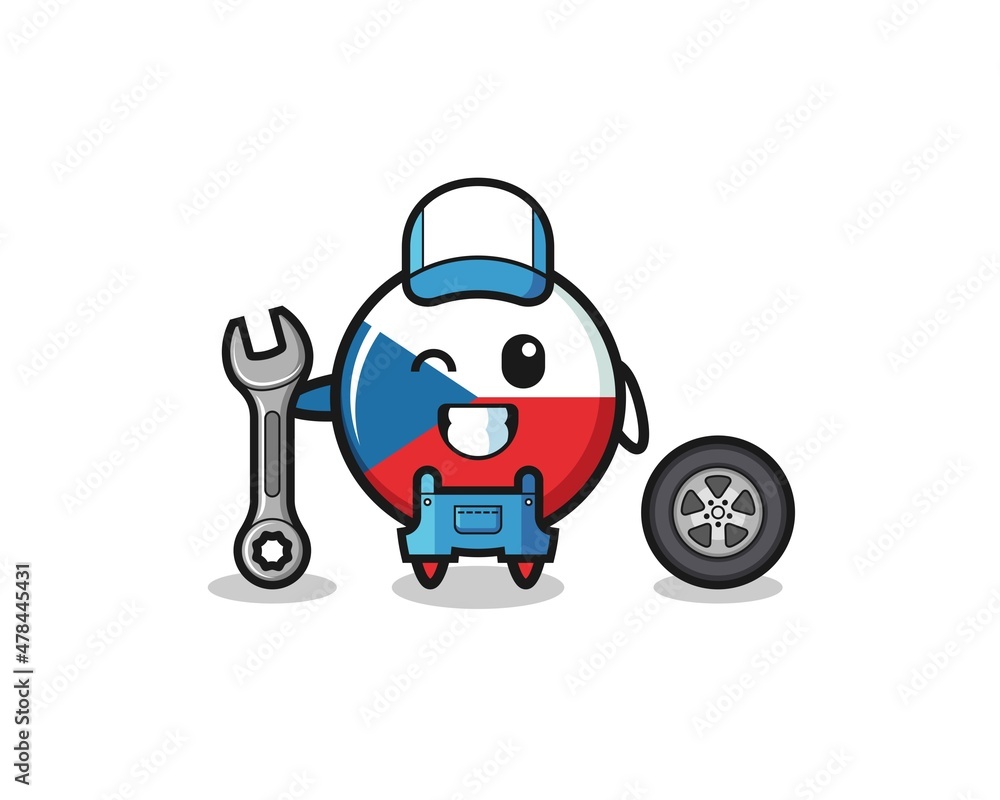 the czech flag character as a mechanic mascot the czech flag character as a mechanic mascot