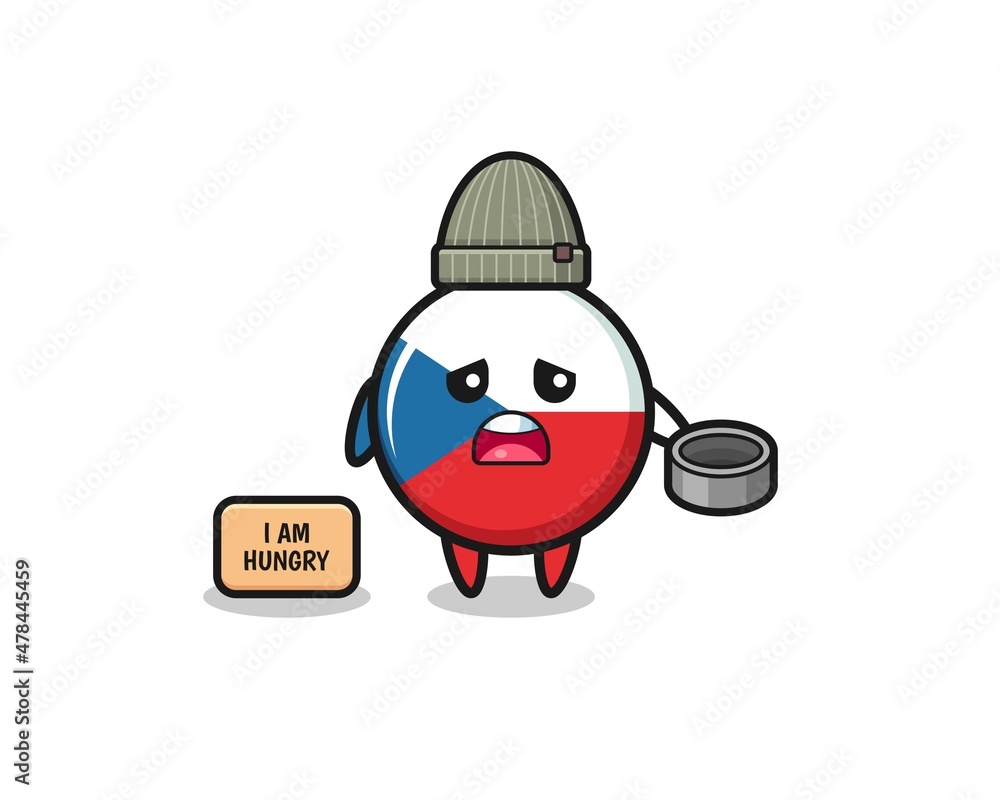 cute czech flag beggar cartoon character cute czech flag beggar cartoon character