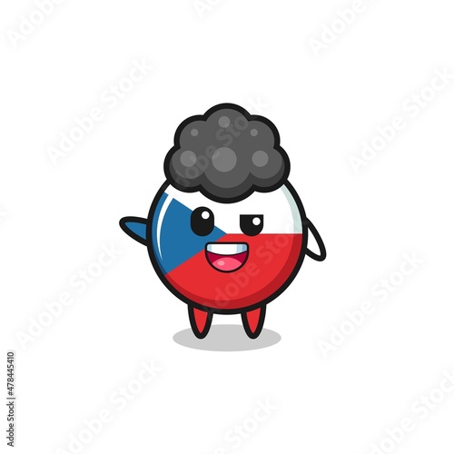 czech flag character as the afro boy