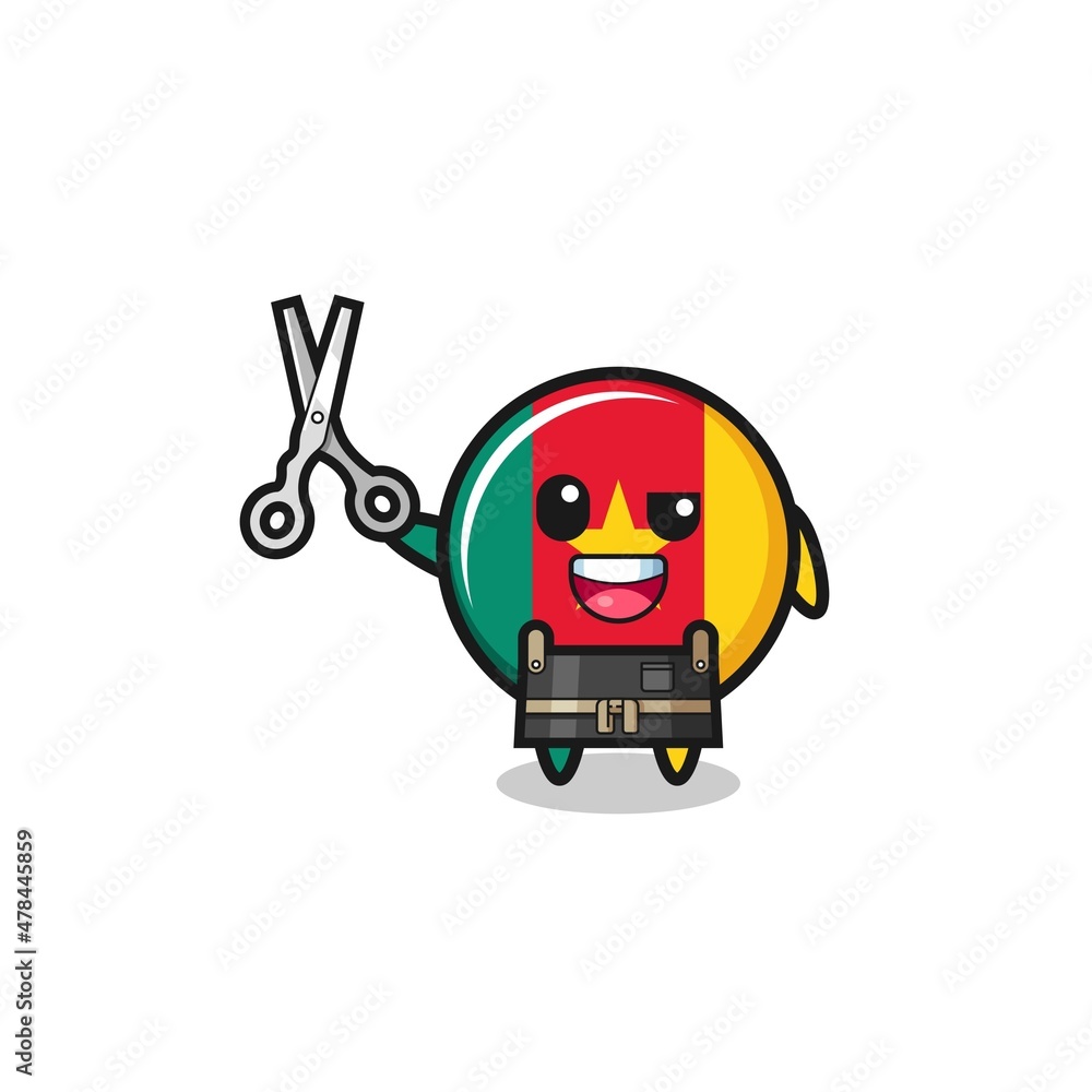 cameroon flag character as barbershop mascot cameroon flag character as barbershop mascot