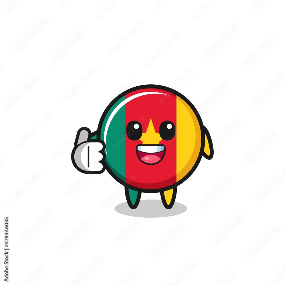 cameroon flag mascot doing thumbs up gesture