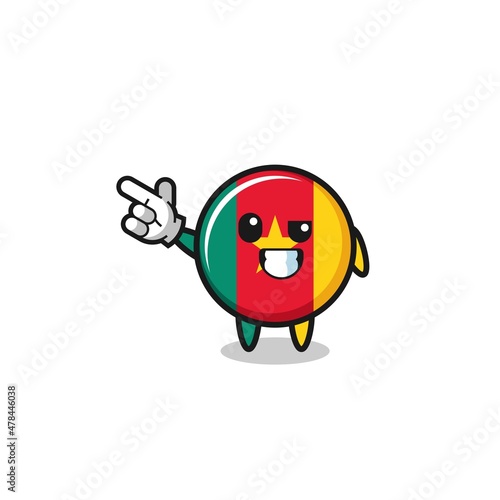 cameroon flag mascot pointing top left © heriyusuf