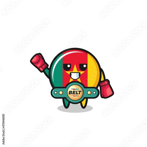 cameroon flag boxer mascot character