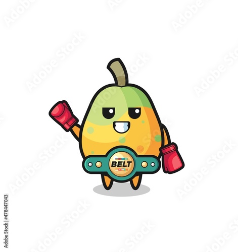 papaya boxer mascot character