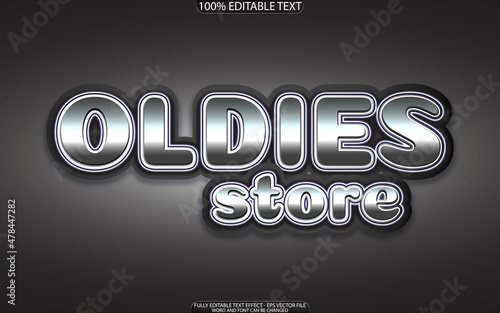 Oldies store text effect editable premium vector