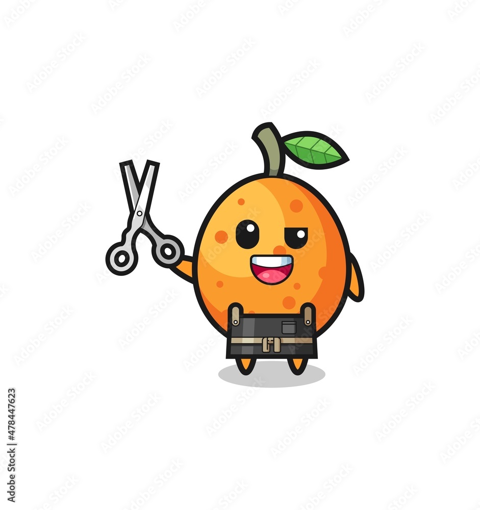 kumquat character as barbershop mascot kumquat character as barbershop mascot