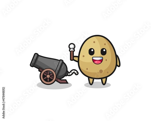 cute potato shoot using cannon