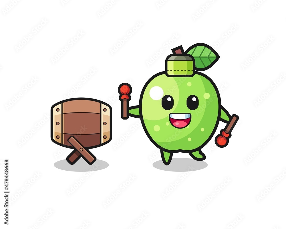 green apple muslim cartoon is beating the bedug green apple muslim cartoon is beating the bedug