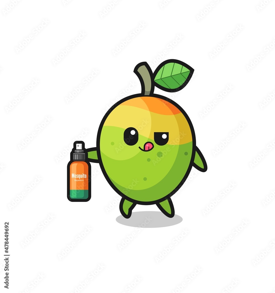 Obraz premium cute mango holding mosquito repellent