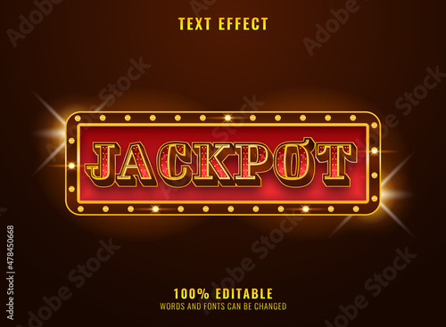 luxury casino jackpot text effect with badge