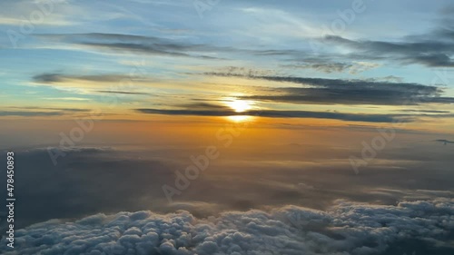Wallpaper Mural Aerial view of an awesome sunset over Palma de Mallorca, Spain, from a cockpit  Torontodigital.ca
