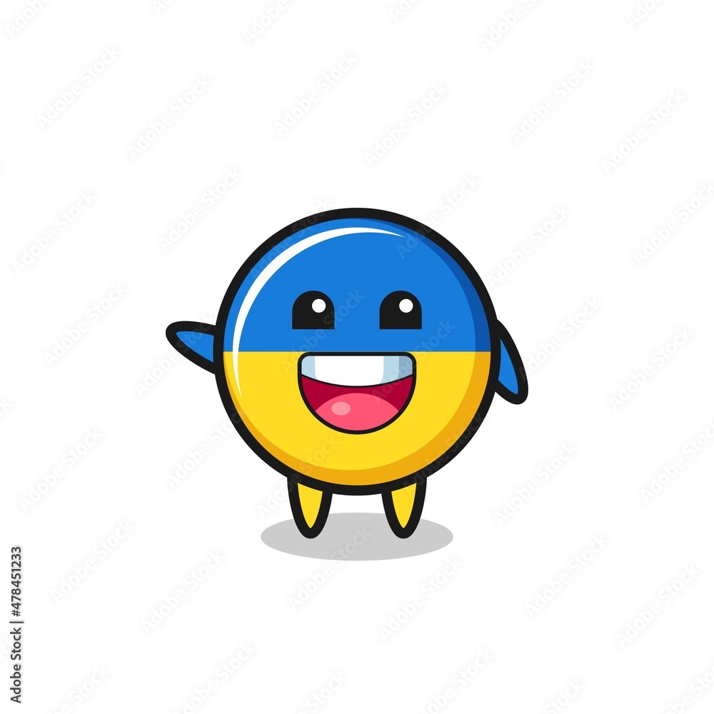 happy ukraine flag cute mascot character happy ukraine flag cute mascot character
