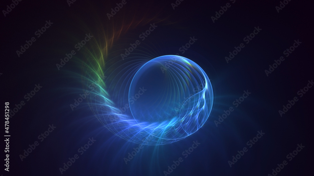 Obraz premium 3D rendering abstract multicolor fractal light background