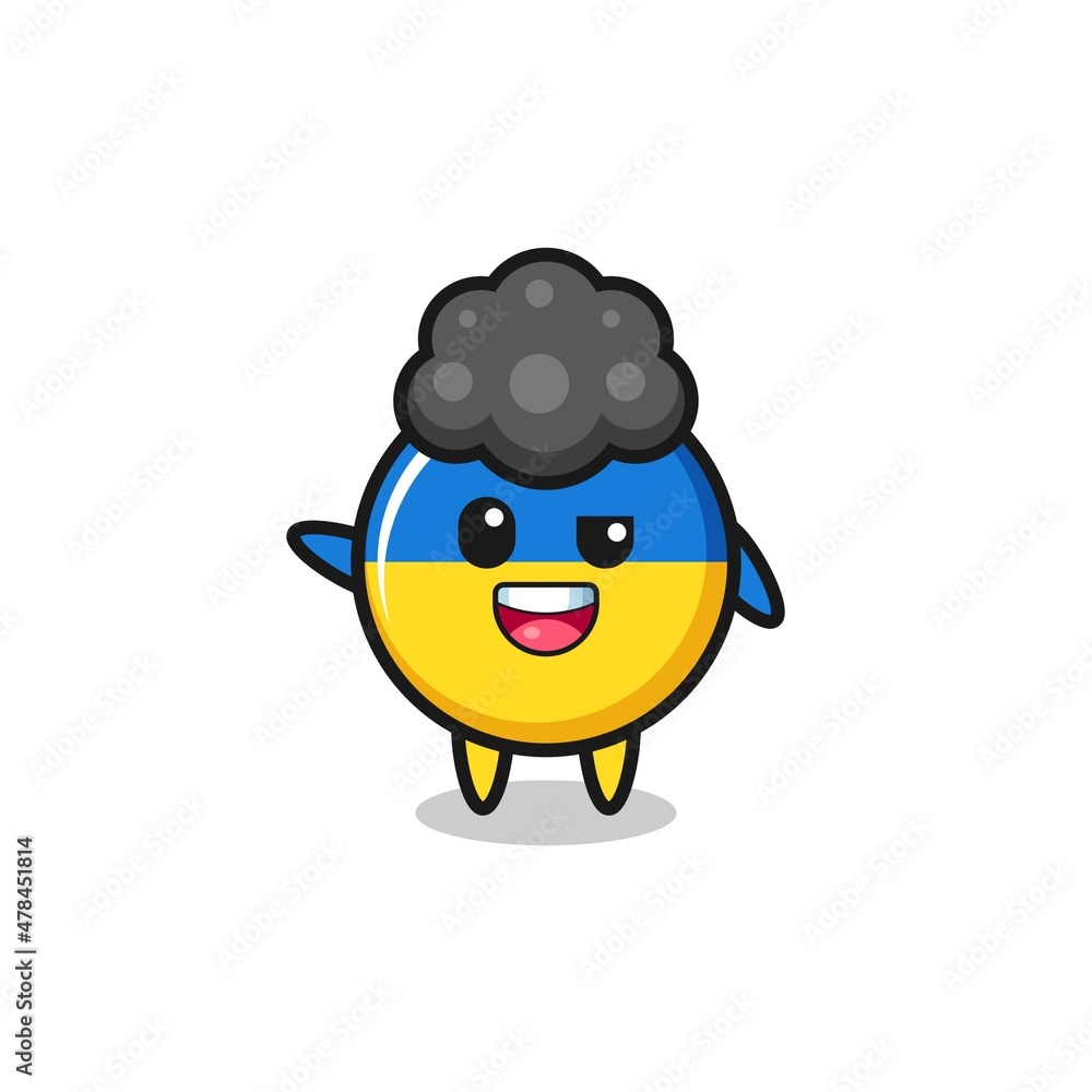 Fototapeta premium ukraine flag character as the afro boy