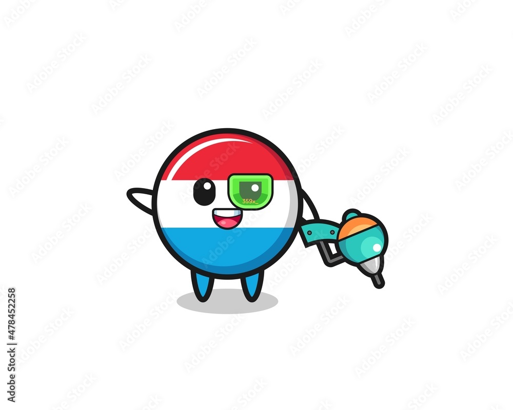 Fototapeta premium luxembourg cartoon as future warrior mascot