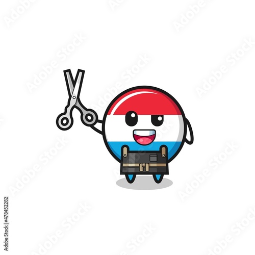 luxembourg character as barbershop mascot © heriyusuf