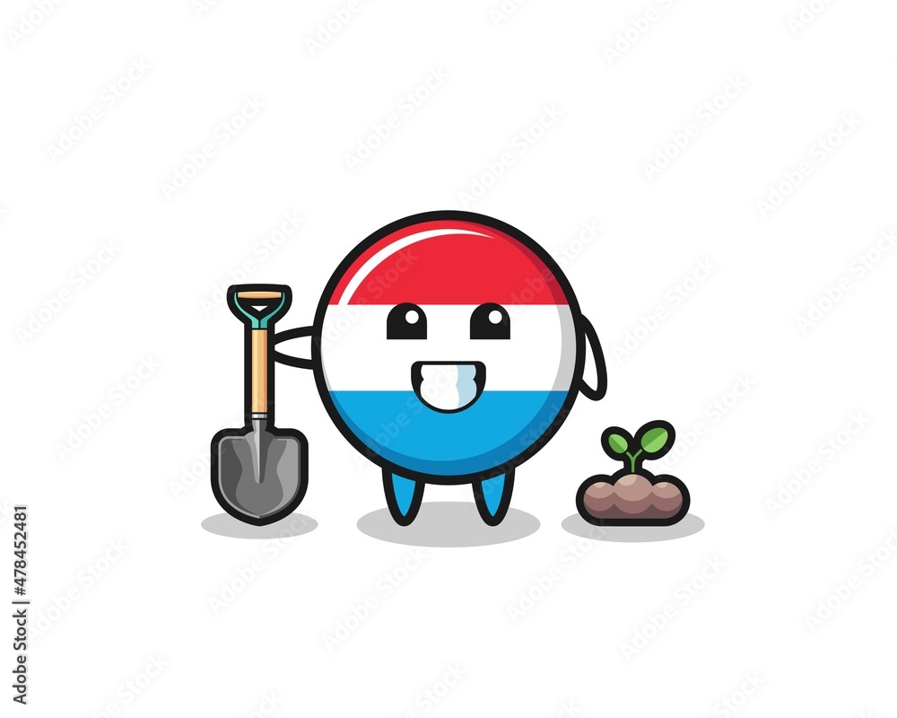 cute luxembourg cartoon is planting a tree seed cute luxembourg cartoon is planting a tree seed