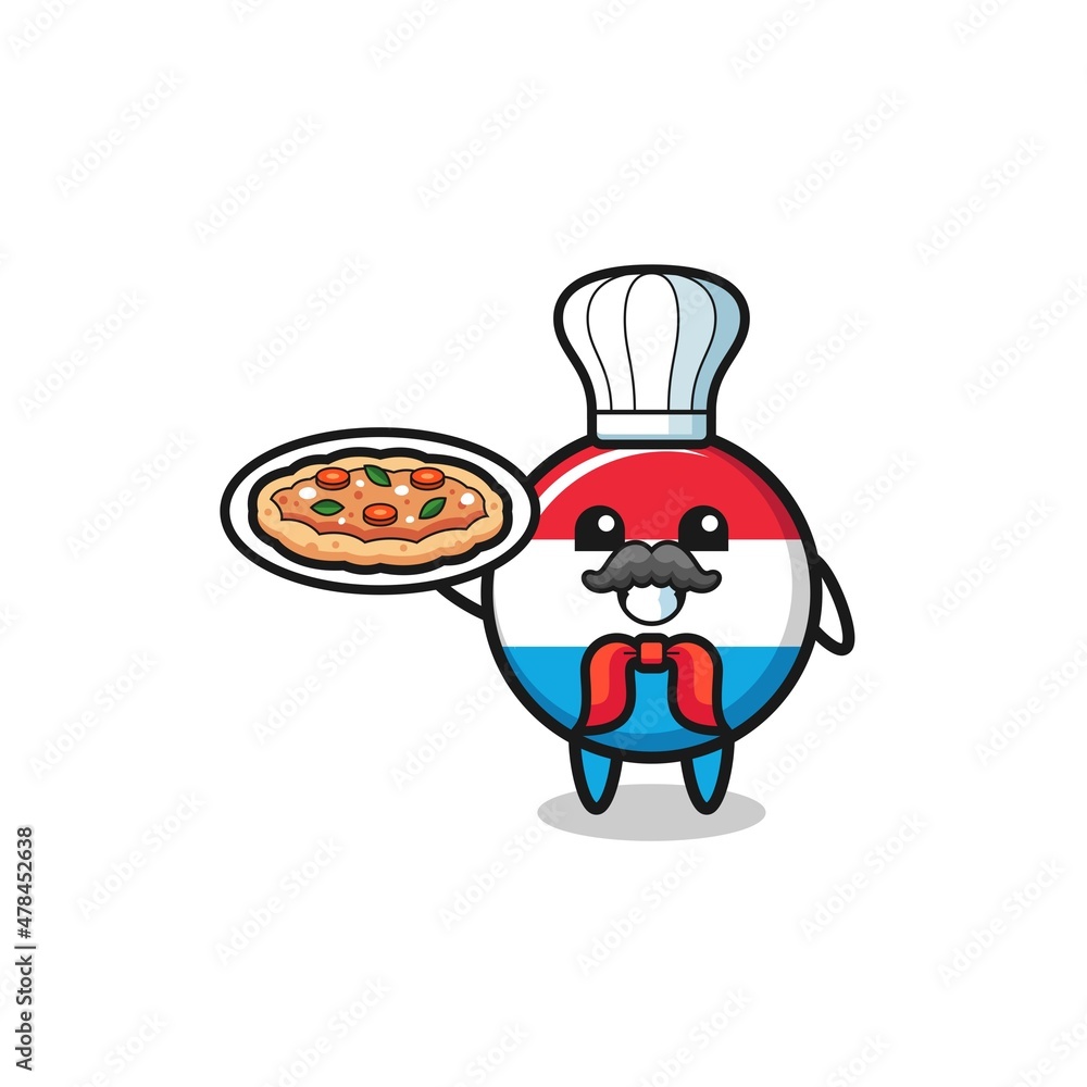 luxembourg character as Italian chef mascot luxembourg character as Italian chef mascot
