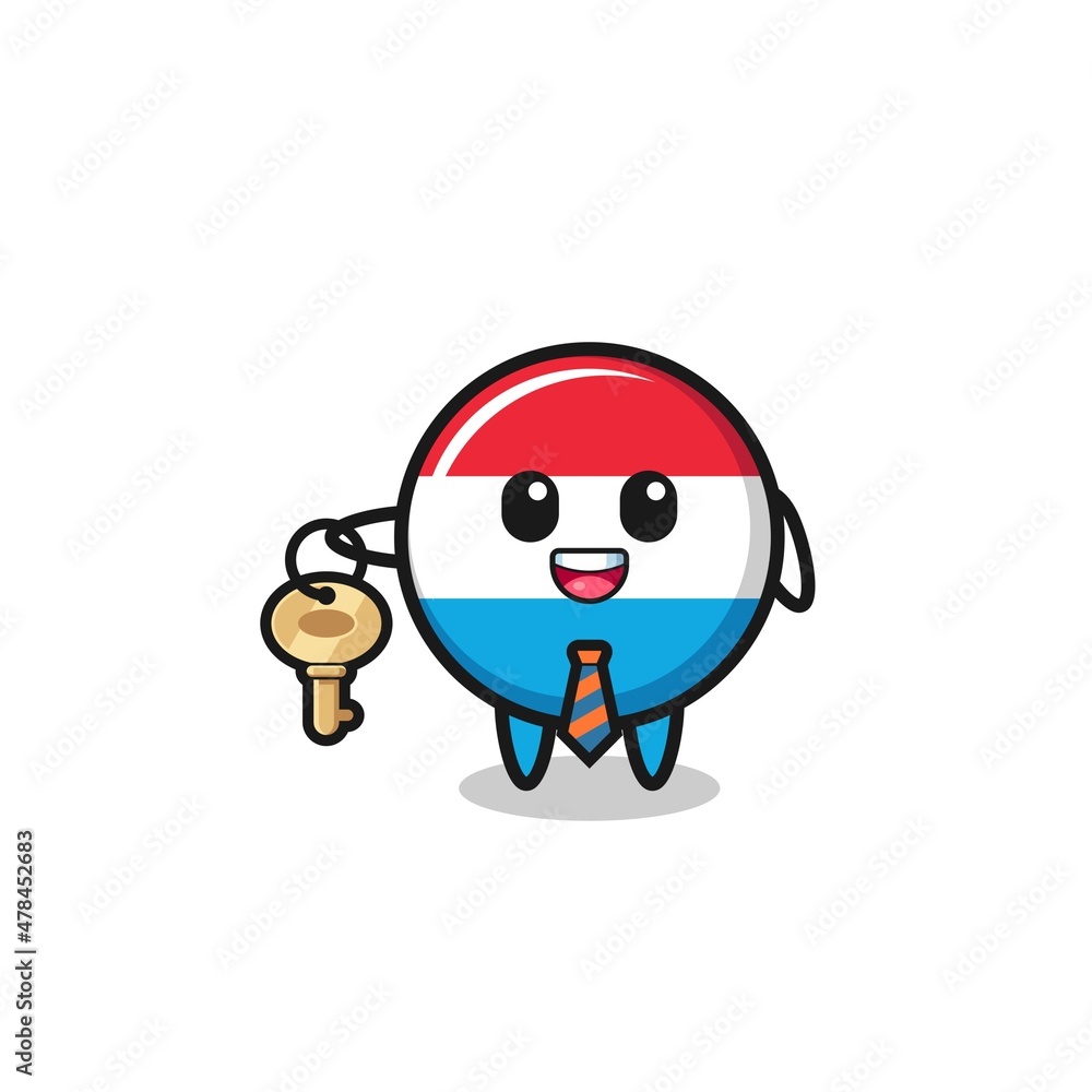 cute luxembourg as a real estate agent mascot