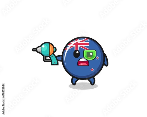 cute new zealand holding a future gun