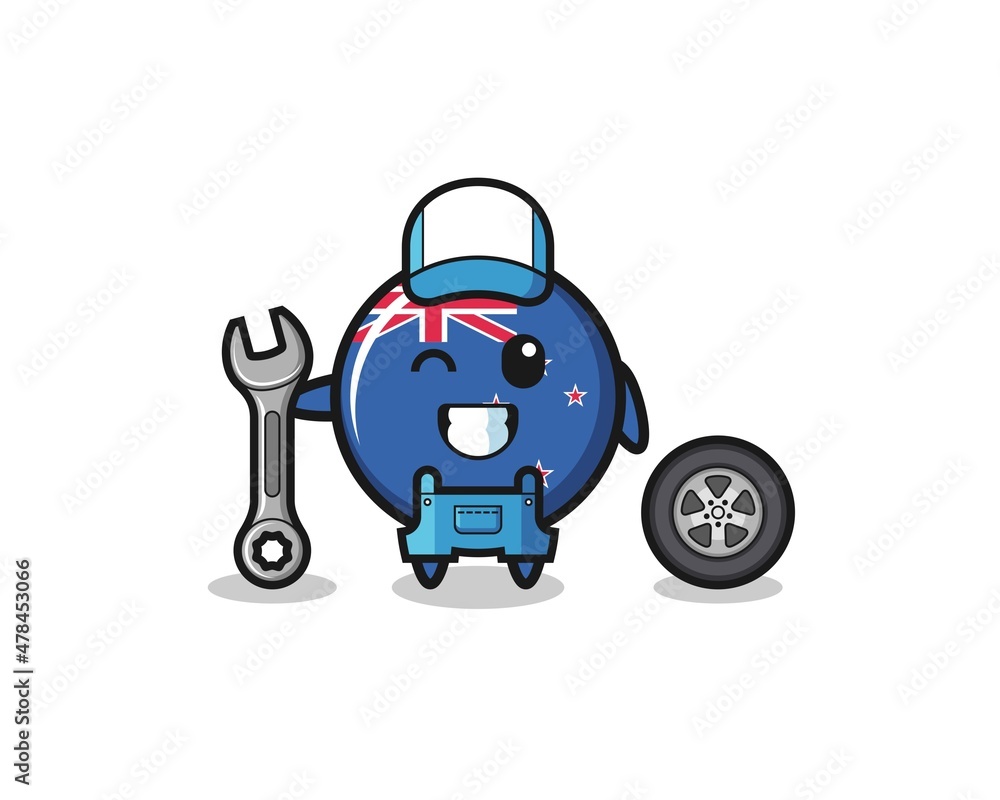 the new zealand character as a mechanic mascot the new zealand character as a mechanic mascot