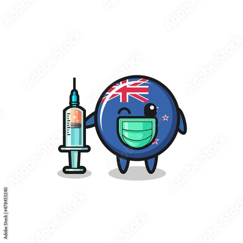 new zealand mascot as vaccinator