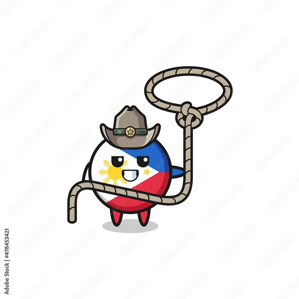 the philippines flag cowboy with lasso rope the philippines flag cowboy with lasso rope