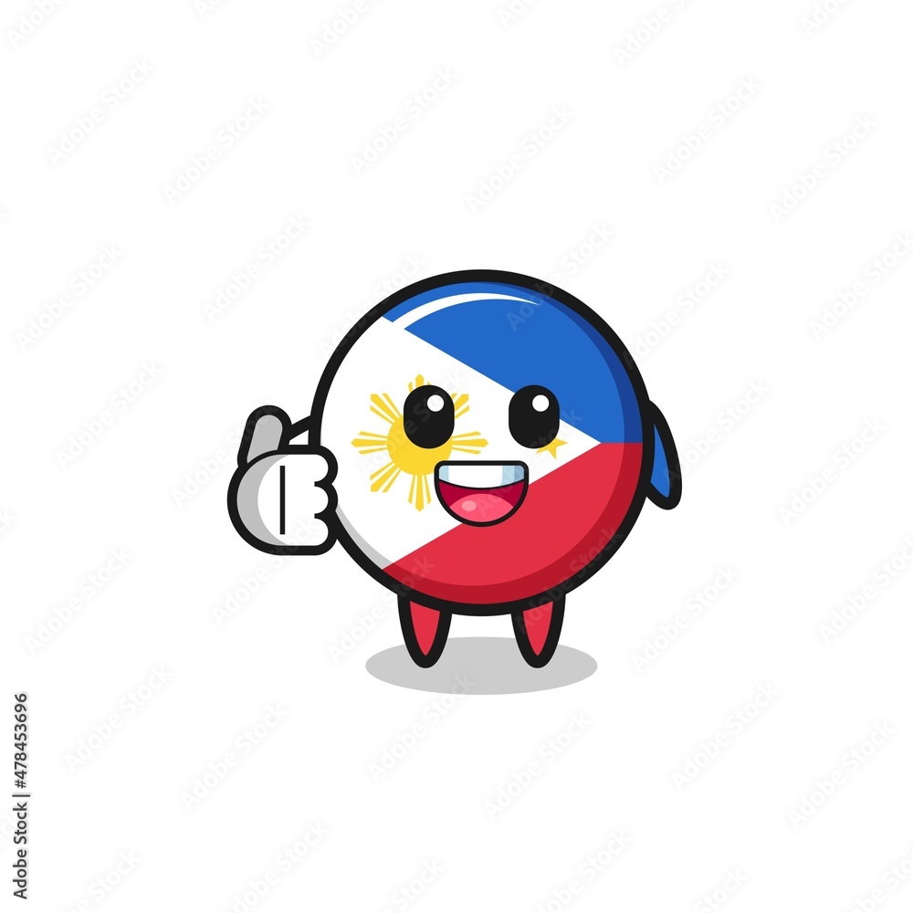 philippines flag mascot doing thumbs up gesture