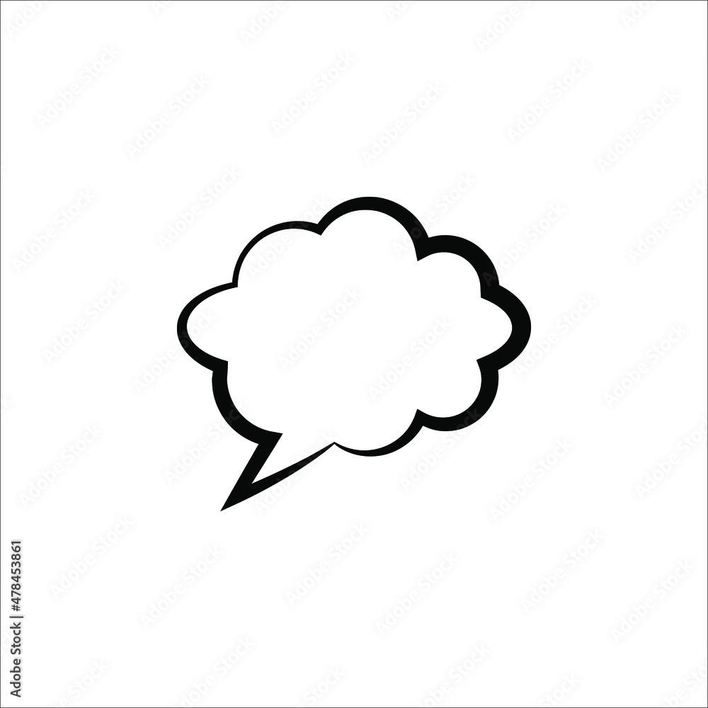 Think bubble icon. Trendy think bubble in flat style. Modern template for social network and label on white background Think bubble icon. Trendy think bubble in flat style. Modern template for social network and label on white background