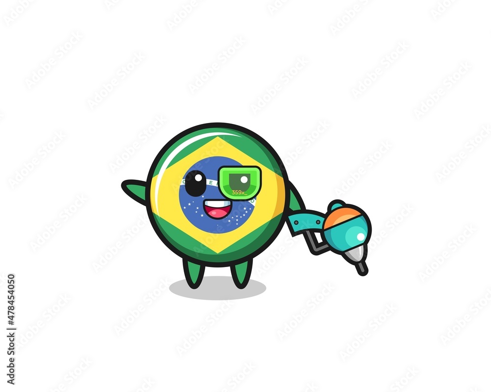 brazil flag cartoon as future warrior mascot brazil flag cartoon as future warrior mascot