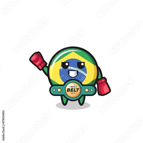 brazil flag boxer mascot character
