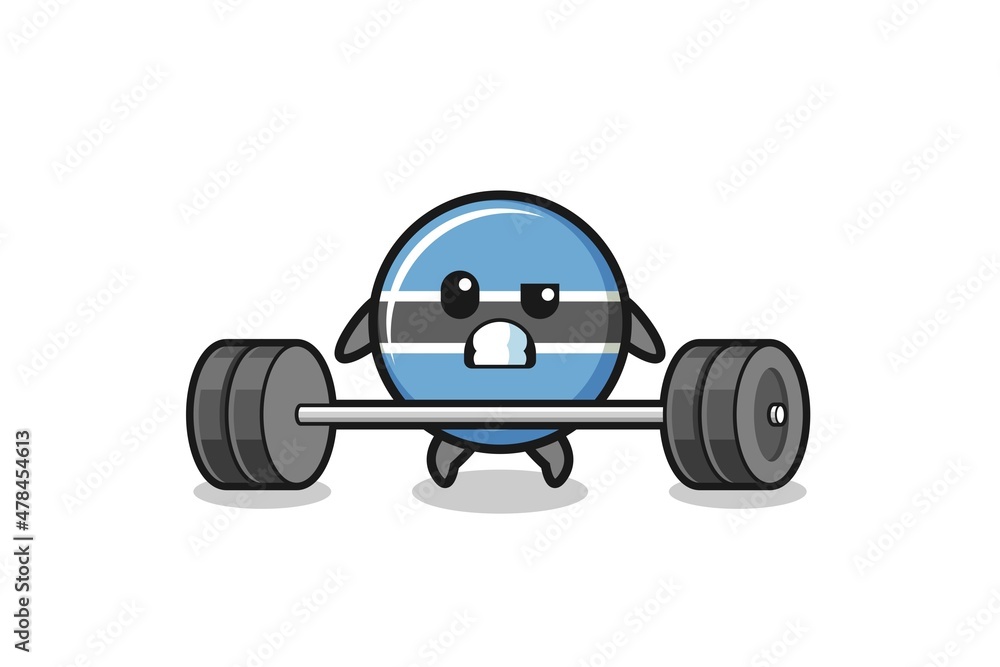 cartoon of botswana flag lifting a barbell cartoon of botswana flag lifting a barbell