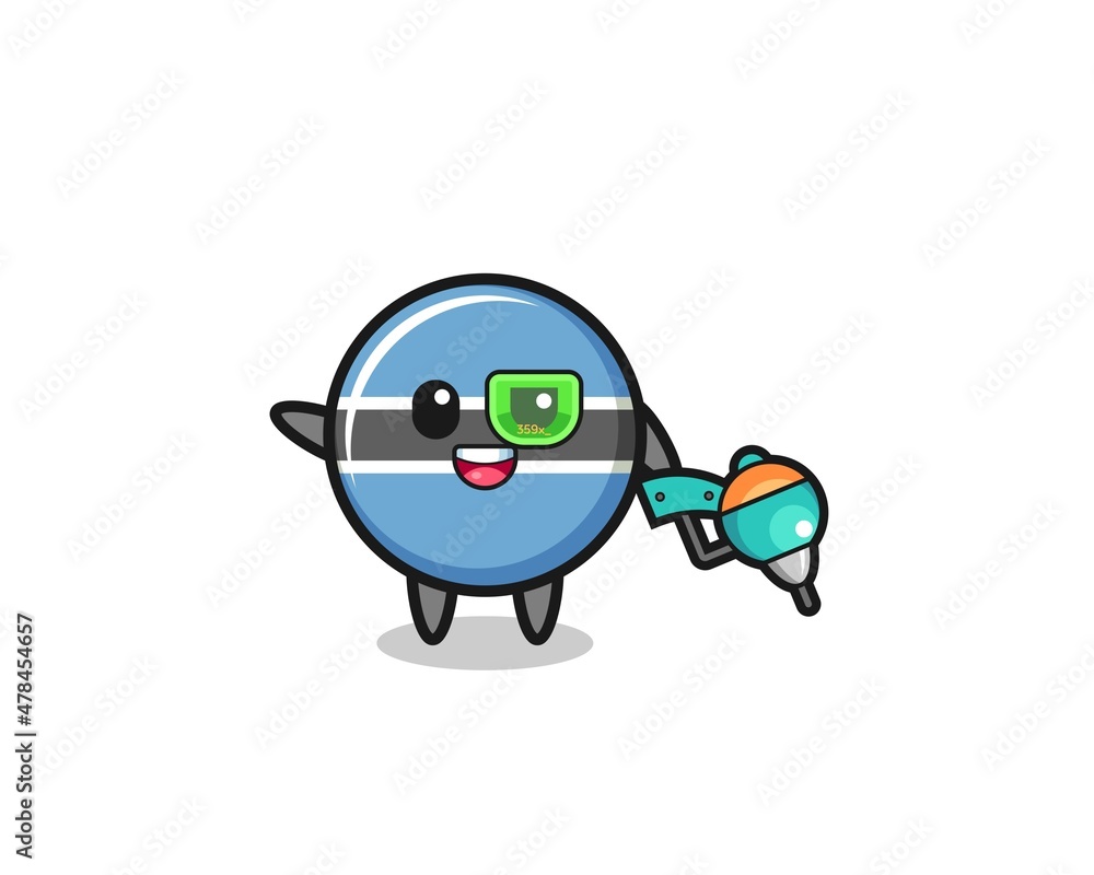 botswana flag cartoon as future warrior mascot botswana flag cartoon as future warrior mascot