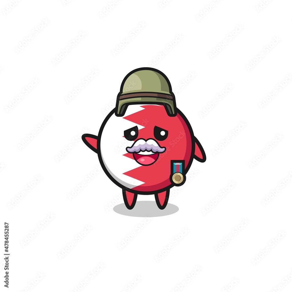 cute bahrain flag as veteran cartoon cute bahrain flag as veteran cartoon