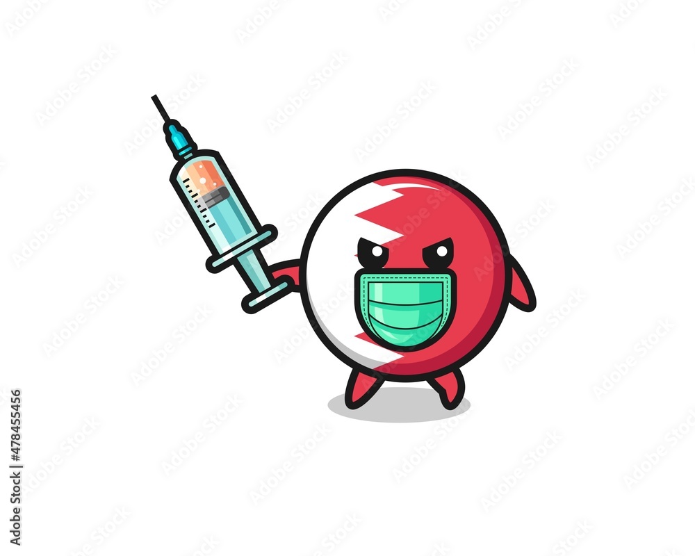 illustration of the bahrain flag to fight the virus illustration of the bahrain flag to fight the virus