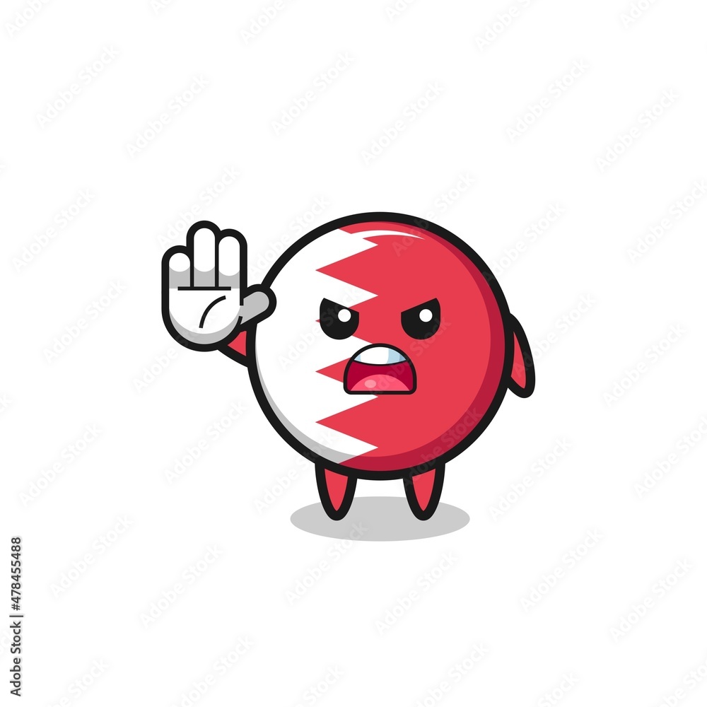 bahrain flag character doing stop gesture bahrain flag character doing stop gesture