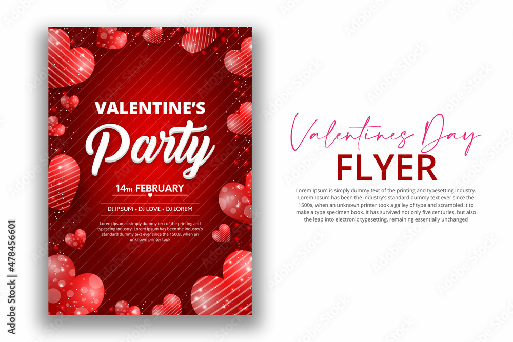Happy valentine's day Creative flyer design with creative heart 