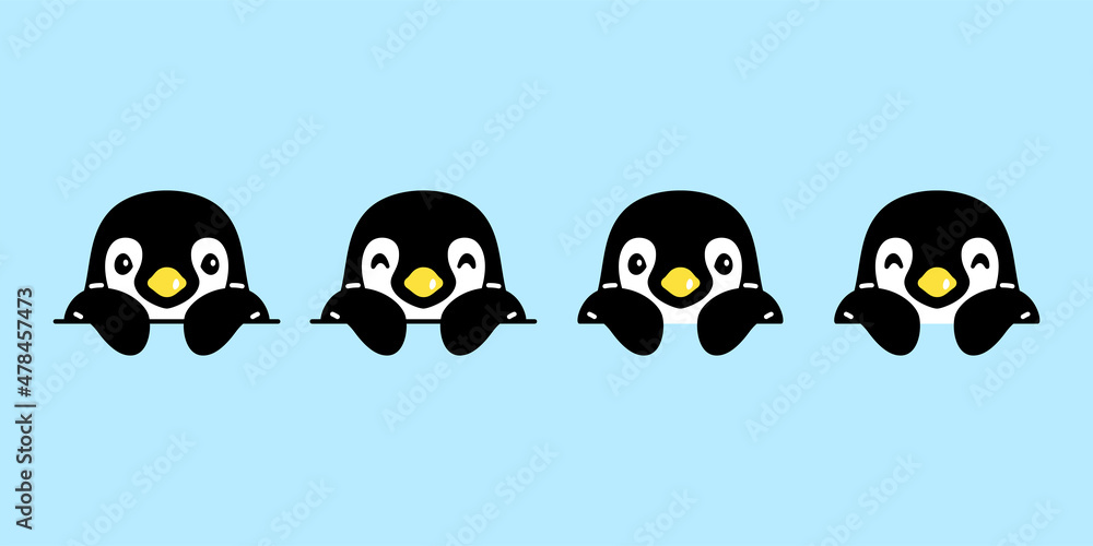 penguin vector bird icon logo cartoon character doodle illustration symbol design