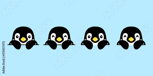 penguin vector bird icon logo cartoon character doodle illustration symbol design