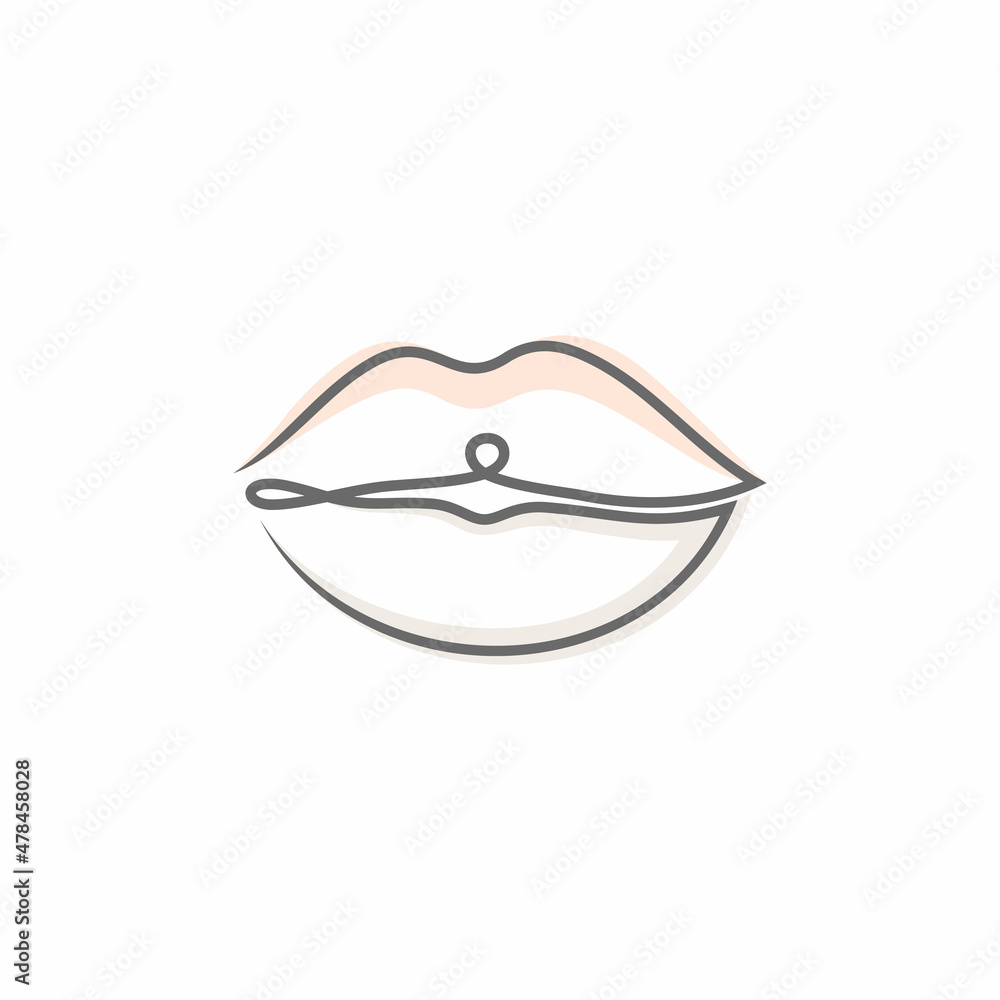 One line drawing lips. Modern minimalism art, aesthetic contour. Abstract woman portrait in the minimalist style. Continuous line vector illustration
One line drawing lips. Modern minimalism art, aesthetic contour. Abstract woman portrait in the minimalist style. Continuous line vector illustration