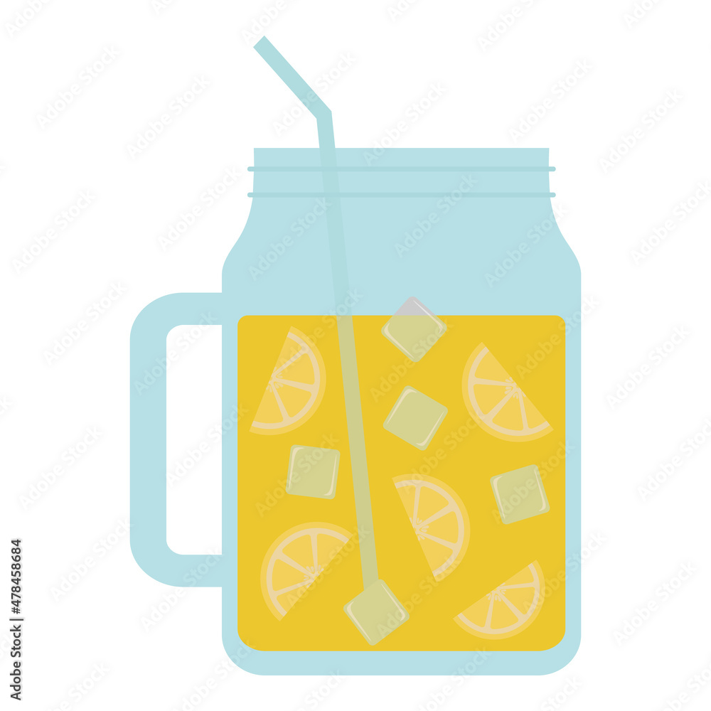 Lemonade in Mason Jar. Vector Illustration. Graphic for Photographic ...