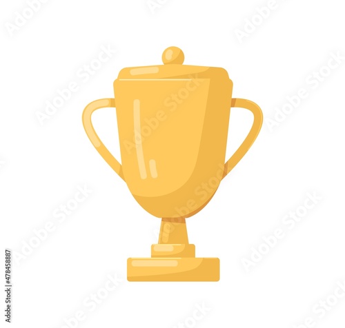 Gold winner cup. Golden goblet, prize for first place. Gilded trophy for cham...