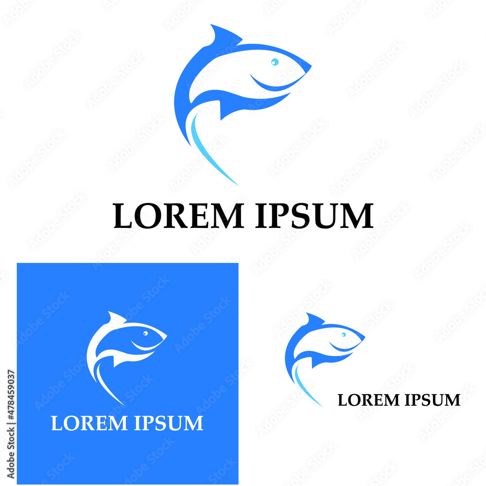 Obraz premium Fish logo template. Creative vector symbol